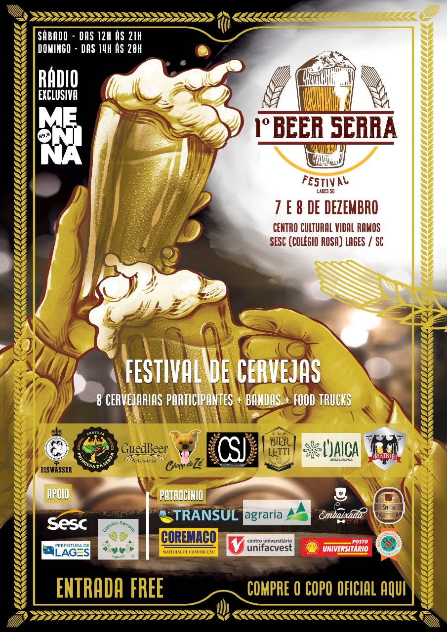 Prefeitura de Lages 1º Beer Serra Festival será neste final de semana com a participação de oito cervejarias artesanais 