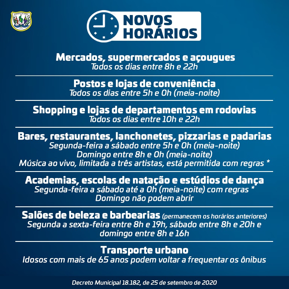 Prefeitura de Lages Coronavírus: Decreto Municipal flexibiliza horários de funcionamento de estabelecimentos comerciais e permite o acesso de pessoas com mais de 65 anos no transporte urbano coletivo em Lages 