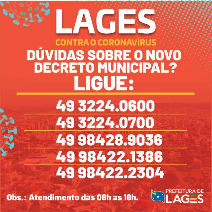 Prefeitura de Lages Central Telefônica de informações esclarece dúvidas sobre os decretos municipais