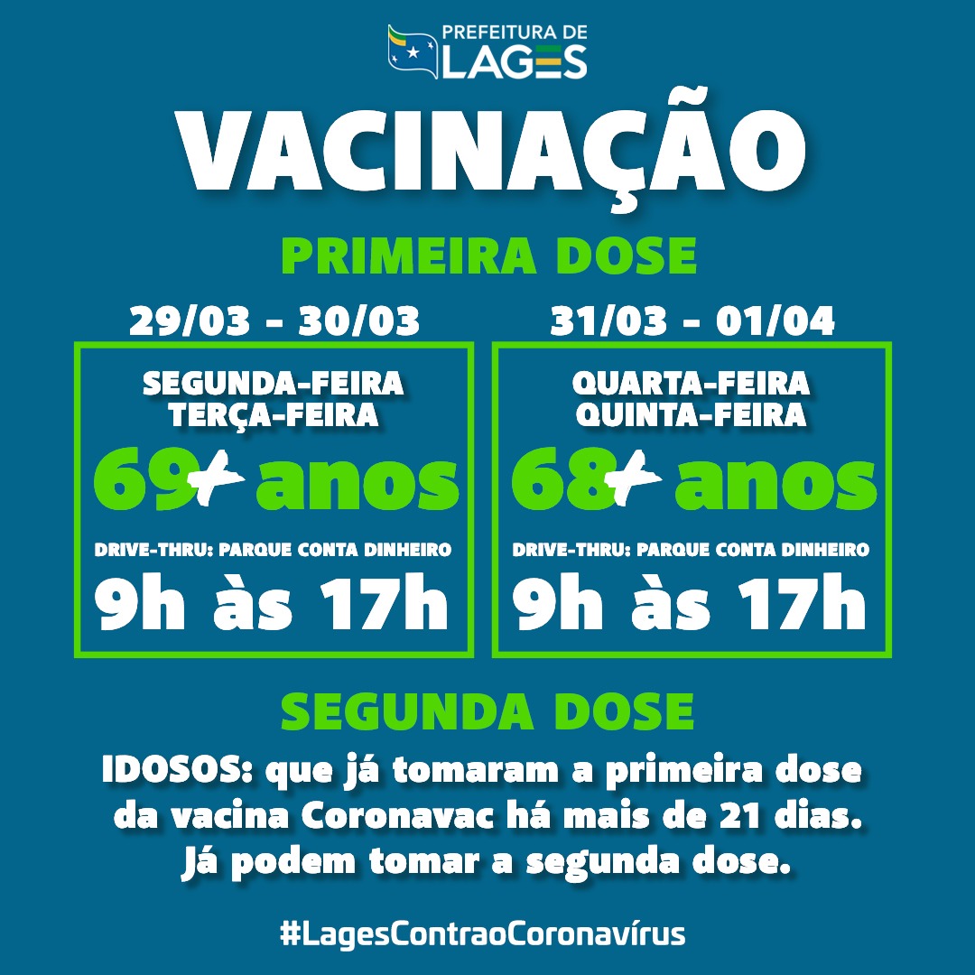 Prefeitura de Lages Prefeitura de Lages amplia vacinação do público idoso e de profissionais da saúde