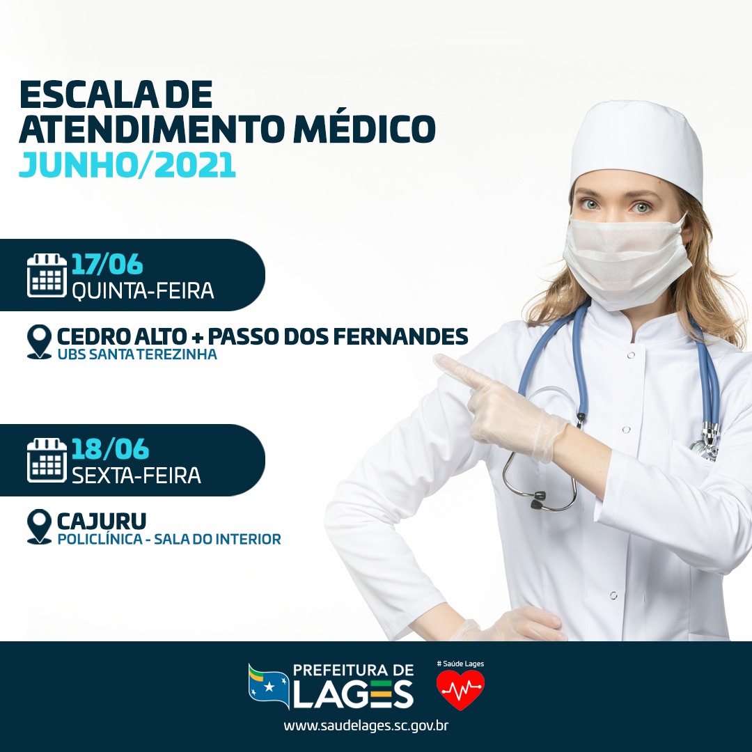 Prefeitura de Lages Programação de atendimentos médicos no interior de Lages para esta quinta e sexta-feira