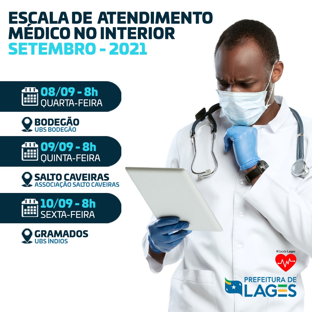 Prefeitura de Lages Programação de atendimentos médicos no interior de Lages 