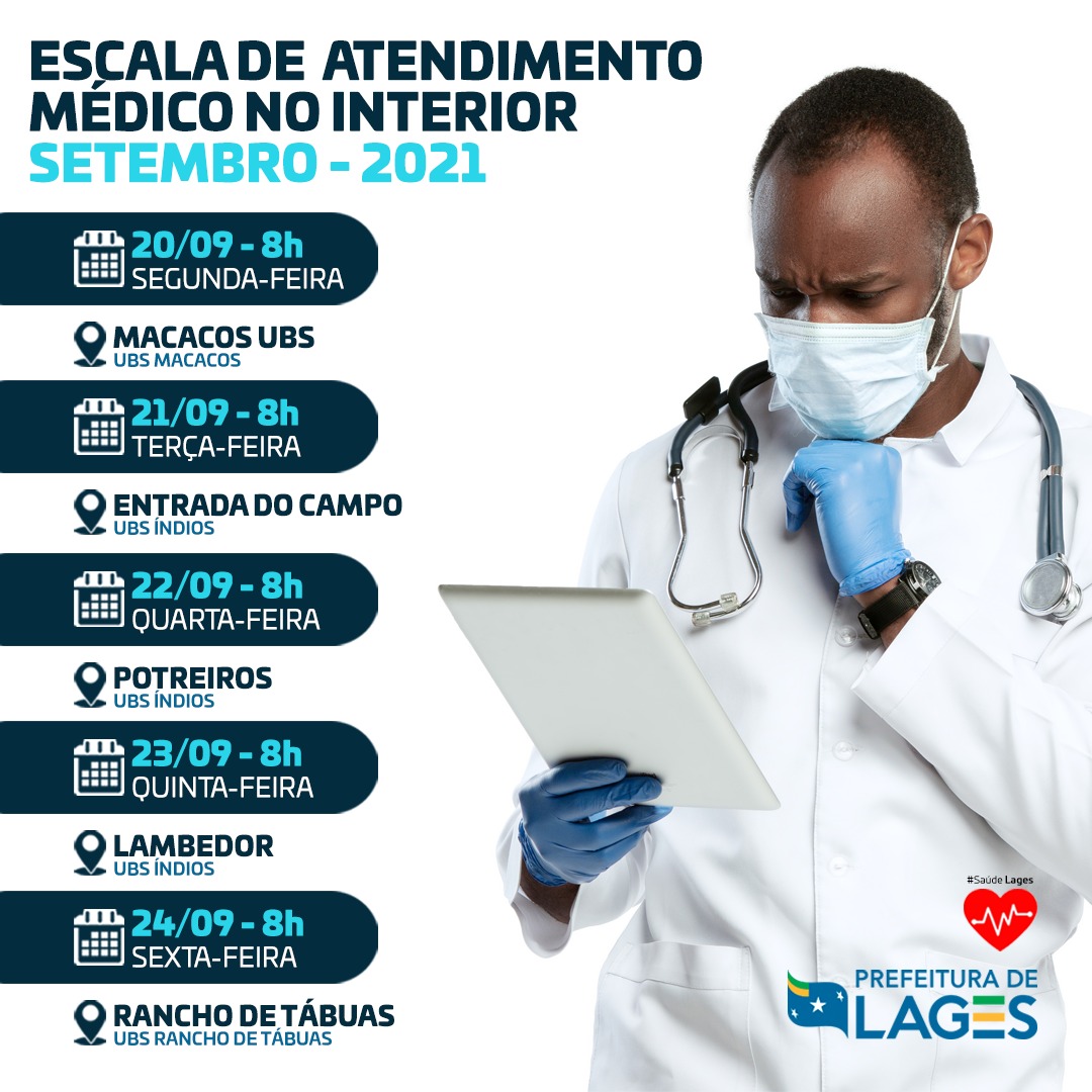 Prefeitura de Lages Programação de atendimentos médicos no interior de Lages 