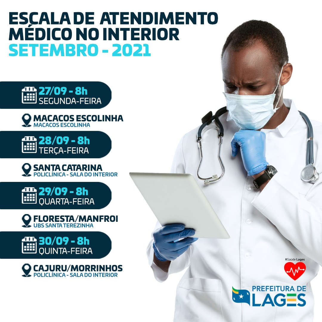 Prefeitura de Lages Programação de atendimentos médicos no interior de Lages 