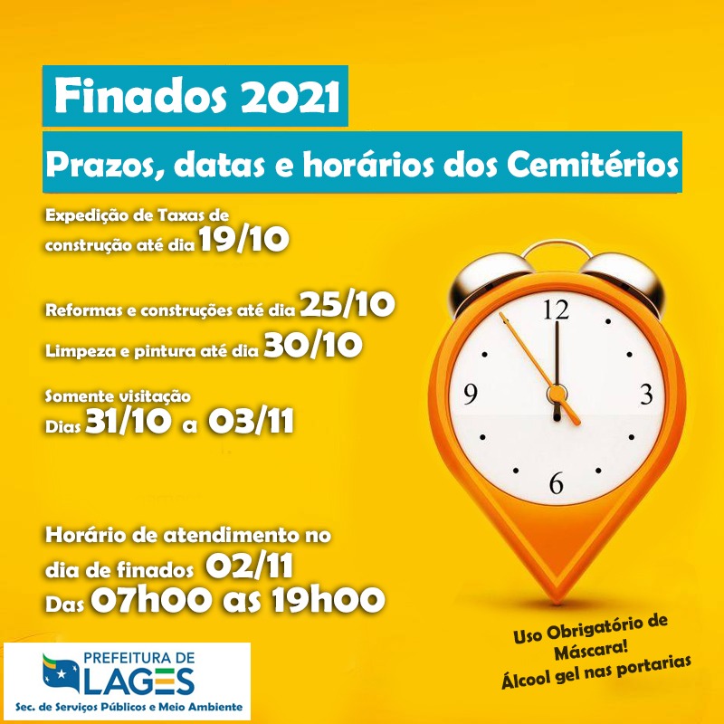 Prefeitura de Lages Prefeitura define cronograma para realização de serviços nos cemitérios municipais para o Dia de Finados