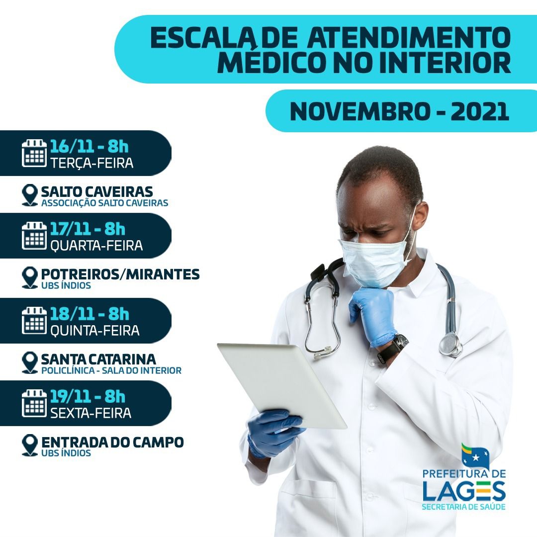 Prefeitura de Lages Programação de atendimentos médicos no interior de Lages 