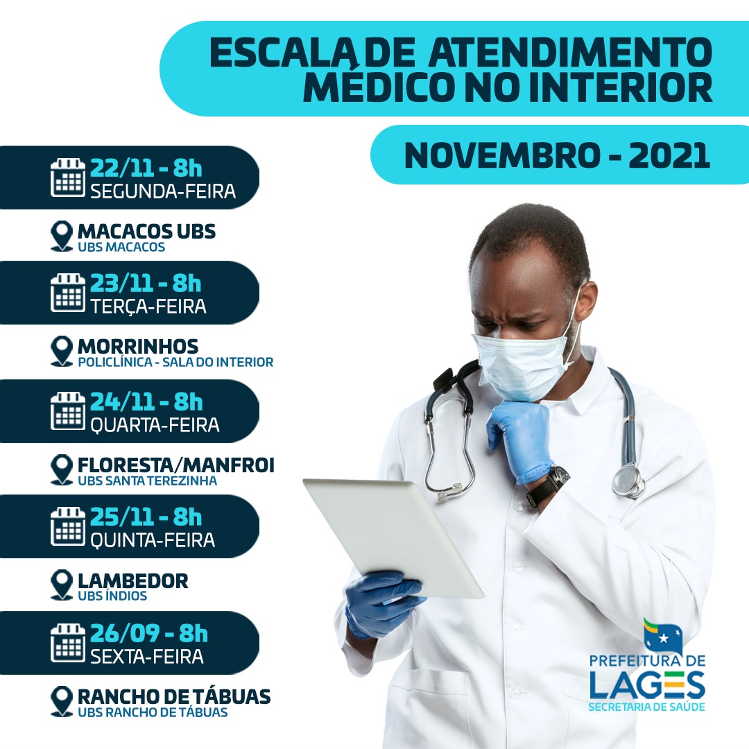 Prefeitura de Lages Programação de atendimentos médicos no interior de Lages 