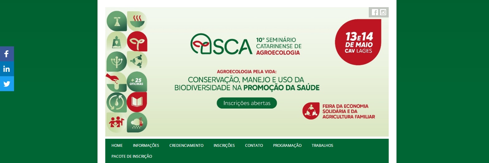 Prefeitura de Lages Lages sediará Seminário Catarinense de Agroecologia, nos dias 13 e 14 de maio