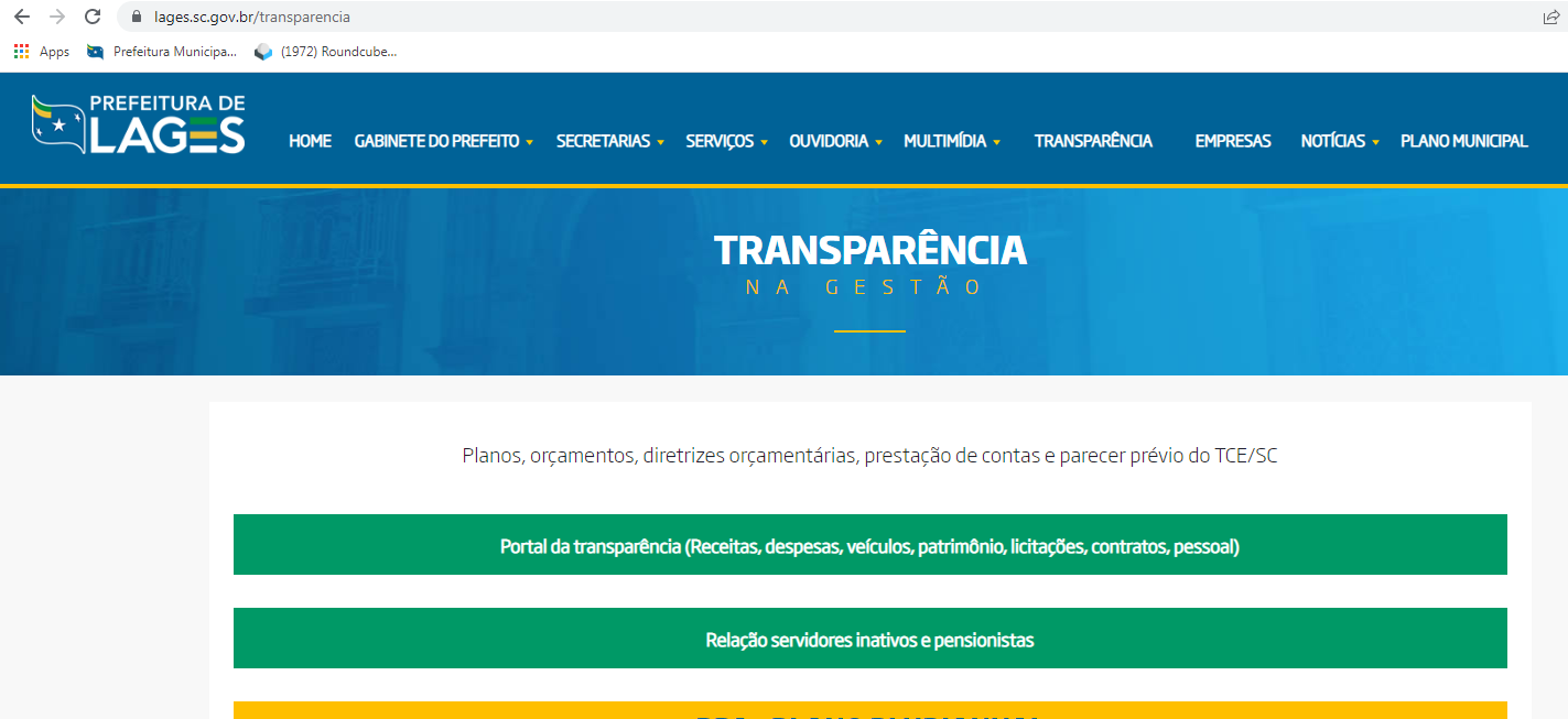 Prefeitura de Lages Auditoria-Geral do Município e Controladoria Interna - Semana Municipal da Transparência Pública