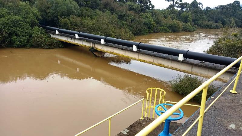 Prefeitura de Lages Rio Caveiras está com 11.70 metros acima do nível normal na Captação da Semasa