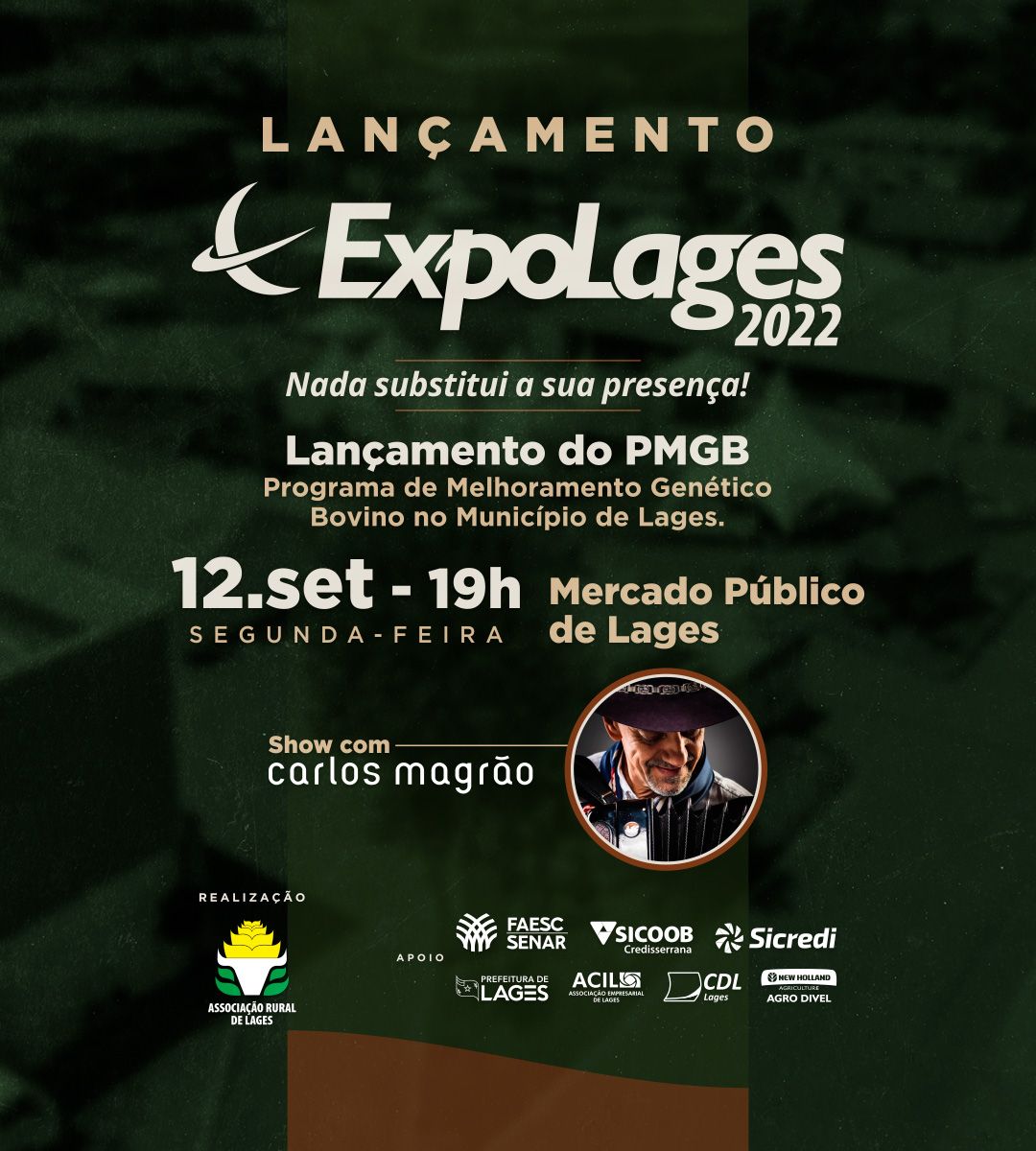 Prefeitura de Lages Lançamento da Expolages 2022 será na segunda-feira (12), no Mercado Público Municipal