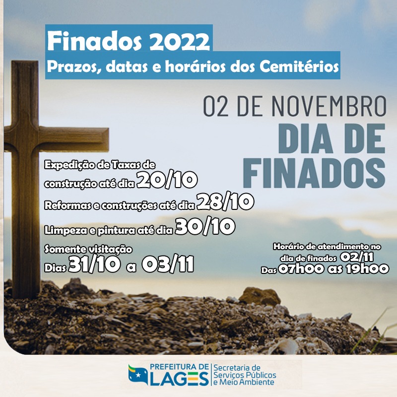 Prefeitura de Lages Prefeitura de Lages define prazos para serviços nos cemitérios municipais para o Dia de Finados 2022