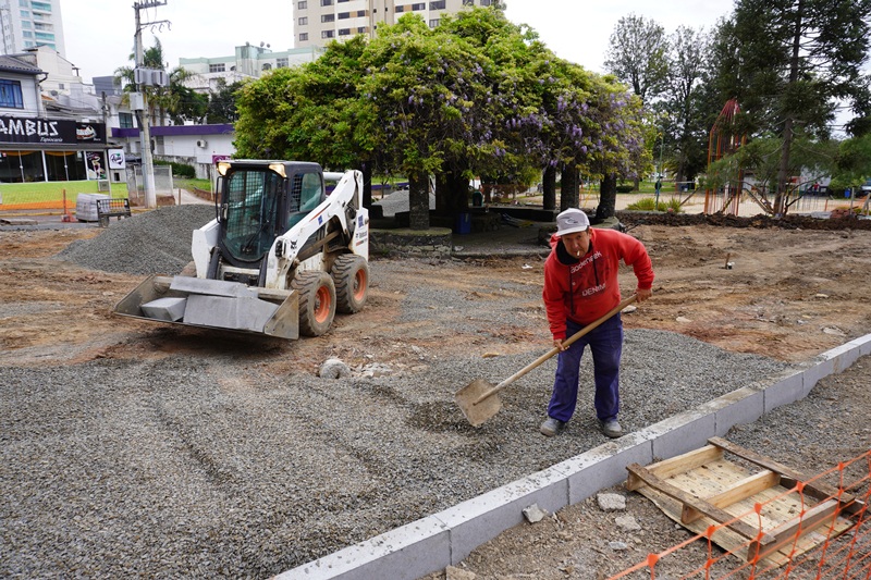 Prefeitura de Lages Obras de revitalização do Tanque ganham forma