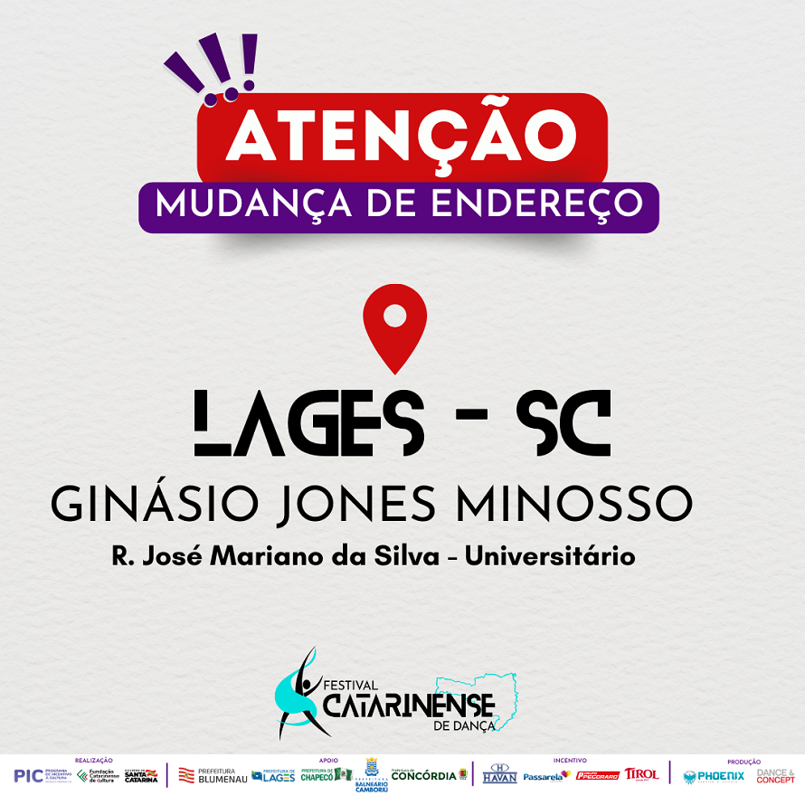 Prefeitura de Lages Festival Catarinense de Dança muda para o ginásio Jones Minosso