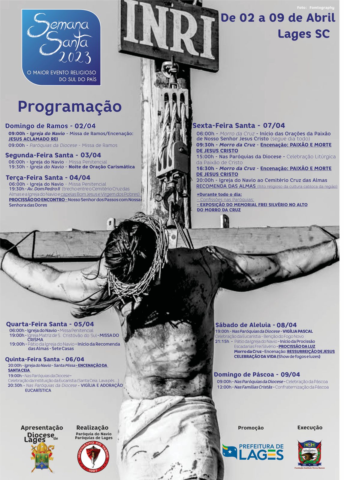 Prefeitura de Lages Organização define programação religiosa da Semana Santa 2023