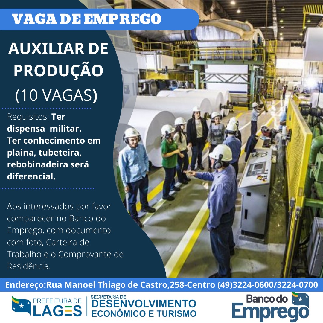 Prefeitura de Lages Empresa disponibiliza oportunidades através do Banco do Emprego da Prefeitura de Lages